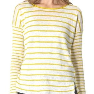 Vince Mixed Stripe Linen Pullover Sweater EUC
